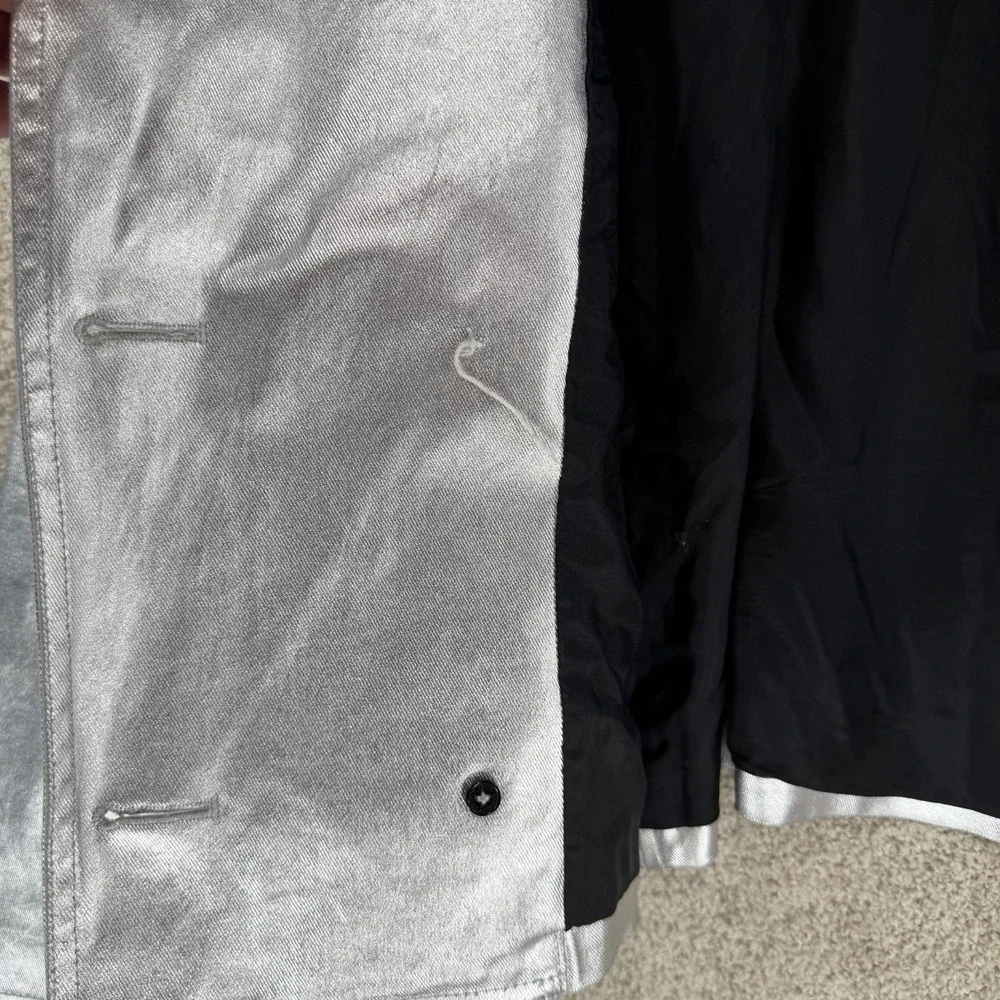 Ralph Lauren Jeans Co Womens Soirée Silver Y2k Metallic Jacket VTG XL *FLAWS - Picture 9 of 12